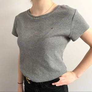 Tommy Hilfiger Gray Boat Neck T-shirt Size L